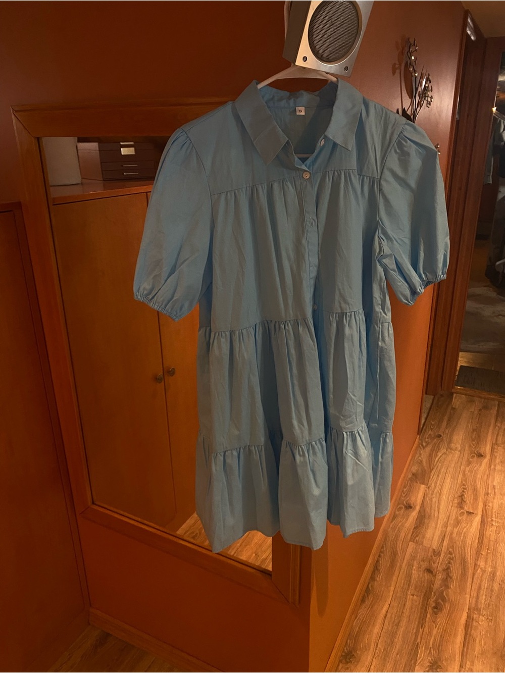 Light Blue Tiered Cotton Dress for Girls - Classic Summer Style